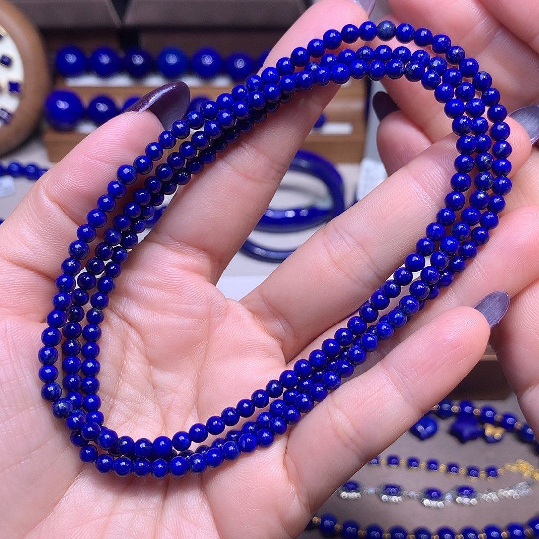 青金石未镶嵌4m长链