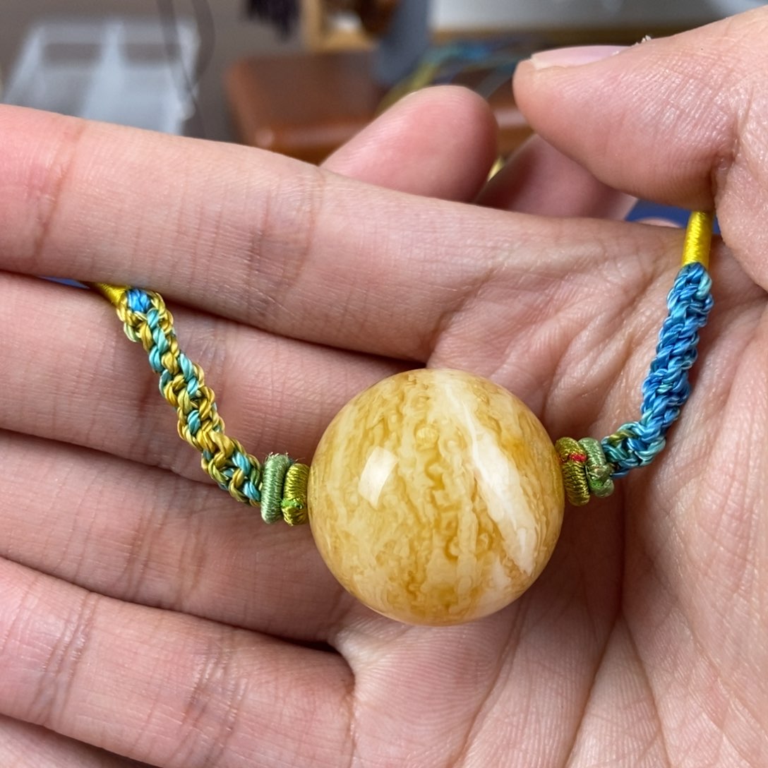 蜜蜡裸石未镶嵌蜜蜡锁骨链25.5