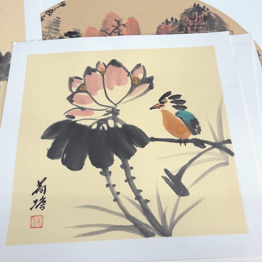 国画卡纸33/33作品花鸟童