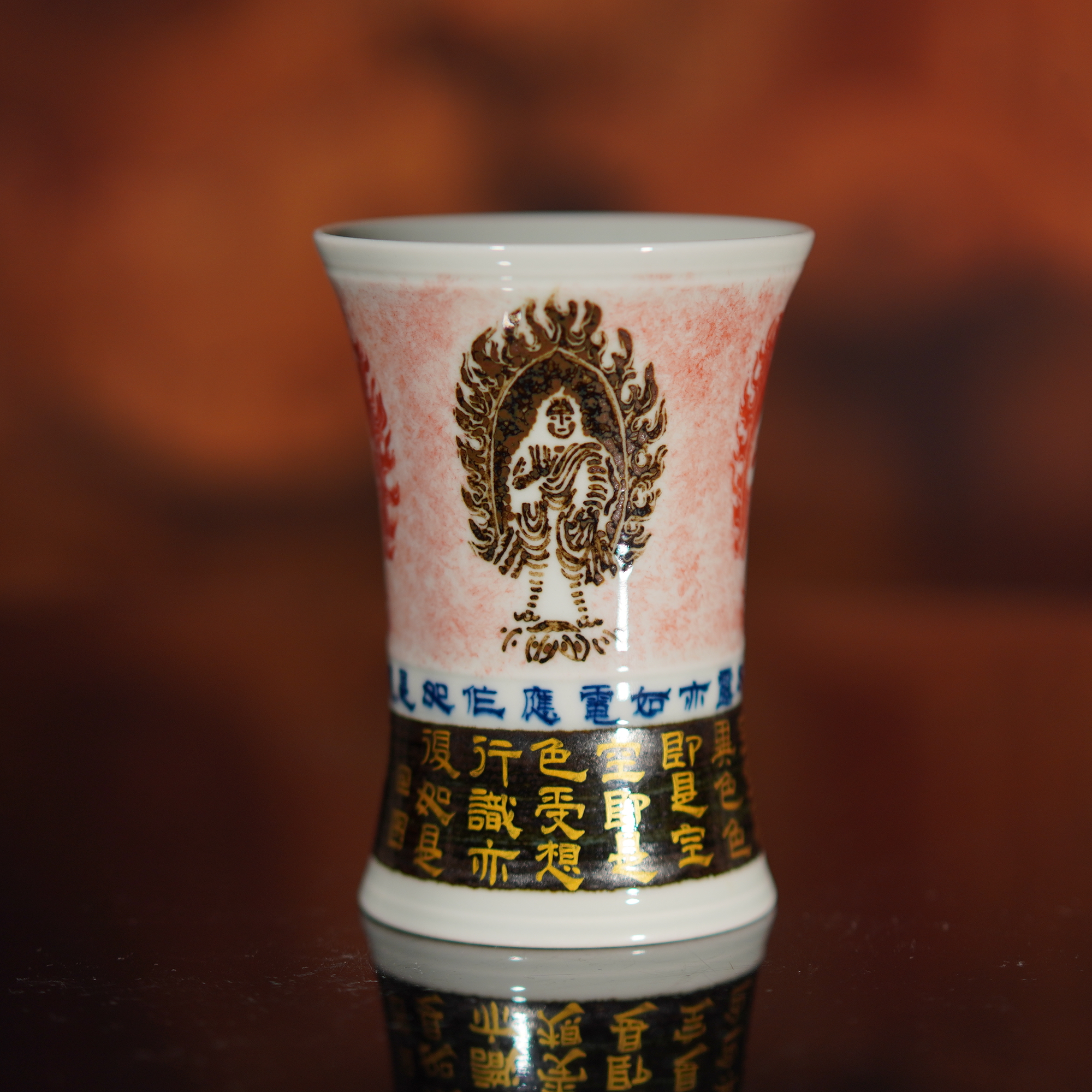 敦煌拓片手绘大容量主人杯多功能杯心经描金景德镇纯手工茶具摆件