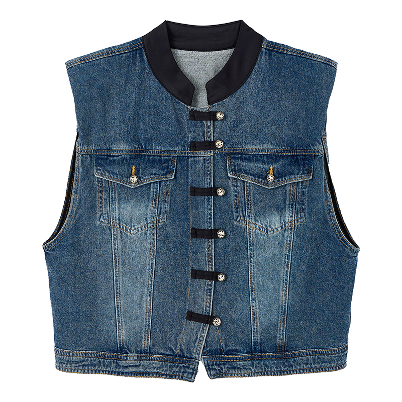 【小花专属】新中式纯棉牛仔马甲N2658