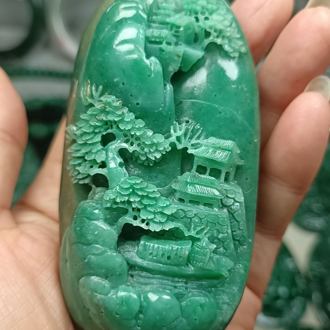 独山玉山水把玩未镶嵌
