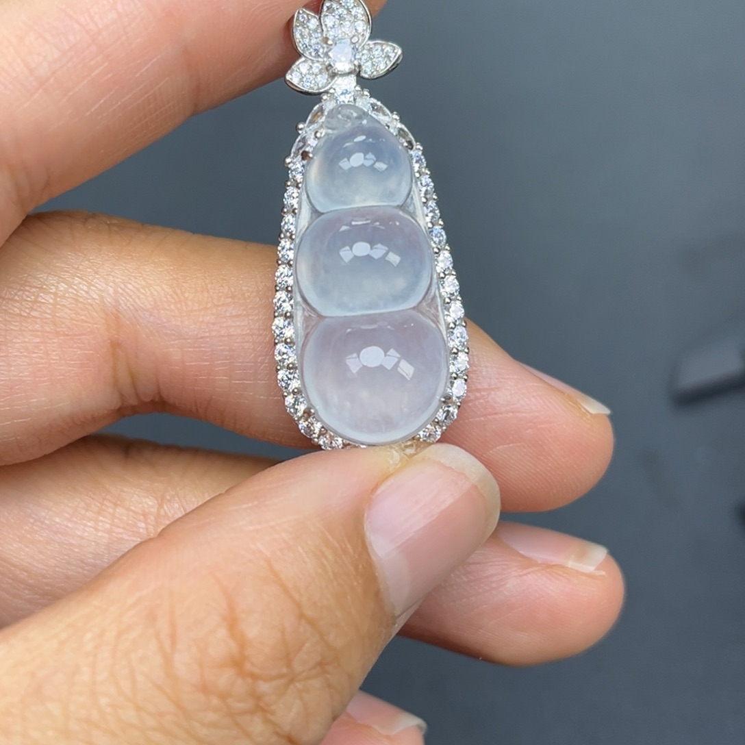 翡翠银S925镶嵌吊坠(不含链)