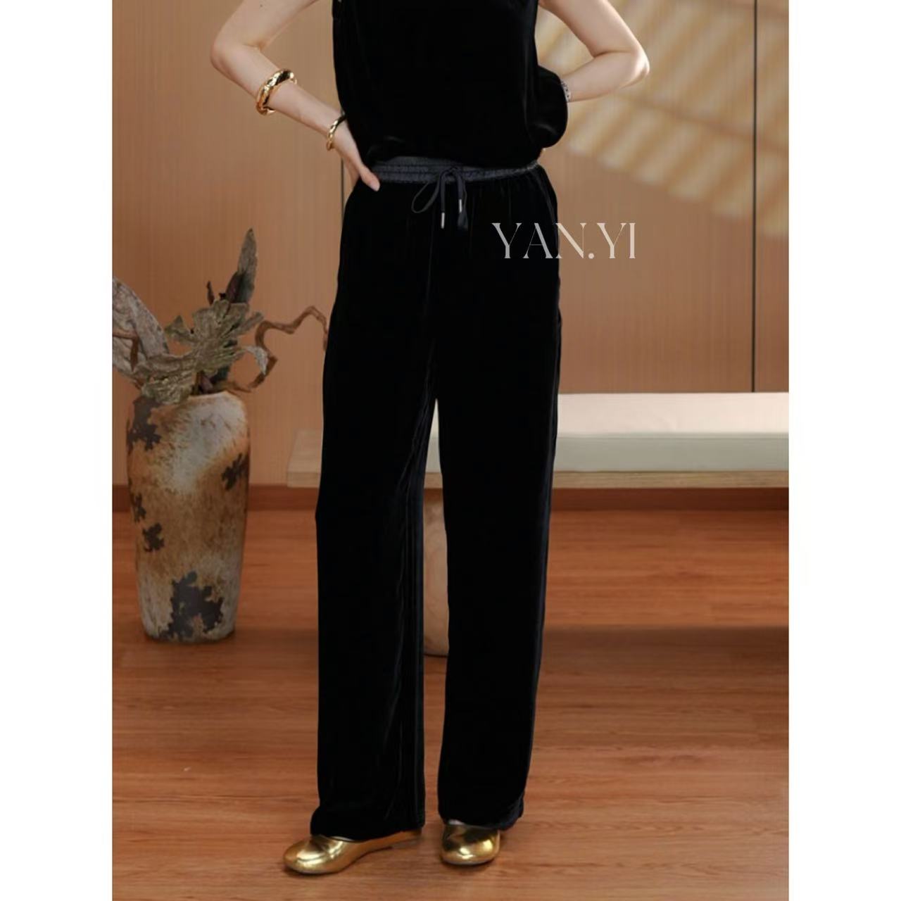 YAN.YI【穿到天荒地老的小黑裤】中式国潮休闲裤ZF-6716