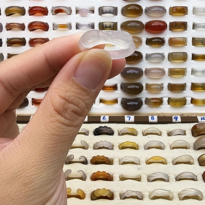 玛瑙/玉髓未镶嵌戒圈15圈福利