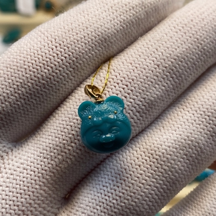 绿松石珠宝奇石18K金镶嵌A330