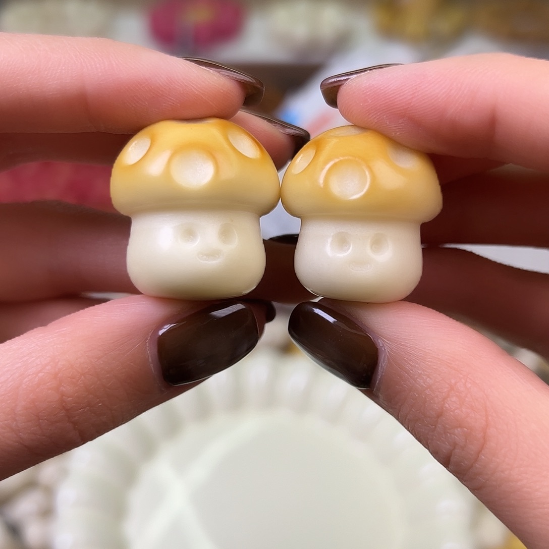 菩提根/象牙果吊坠微瑕炭烤蘑菇3颗