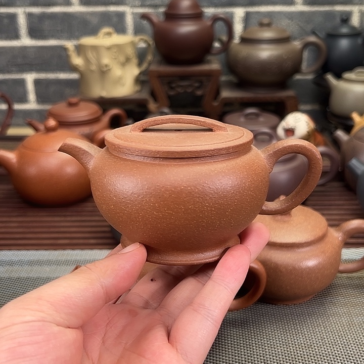 紫砂茶壶宝山矿区桃花泥，汉瓦