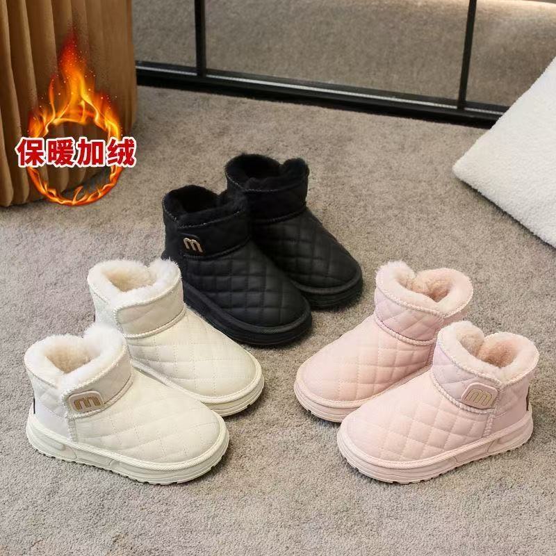 26-37码雪地靴女童大面保暖鞋冬季新款儿童防滑软底加绒加厚短靴