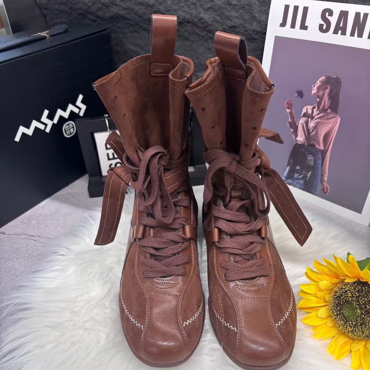 28-515玛莎玛索秋季新款二棉时尚拳击女靴