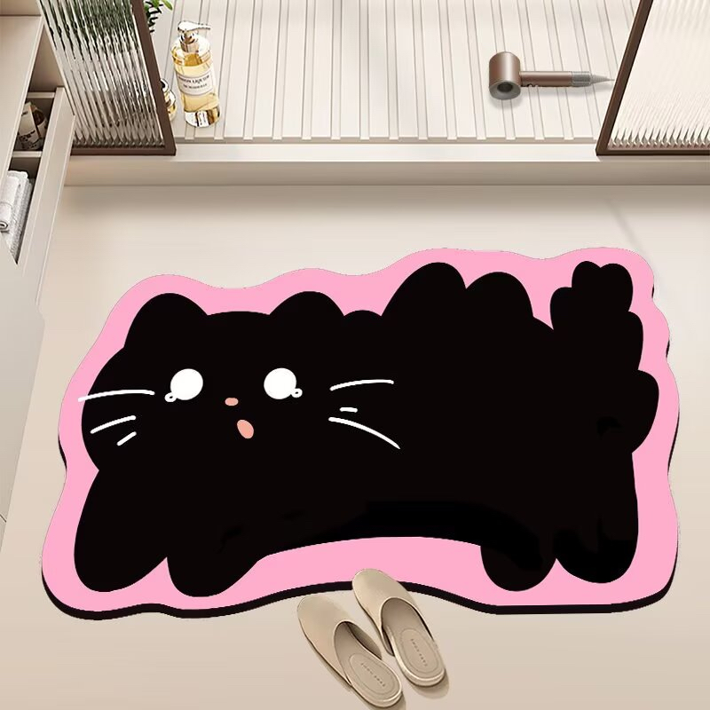 可爱卡通硅藻泥地垫卫生间浴室吸水速干防滑进门脚垫