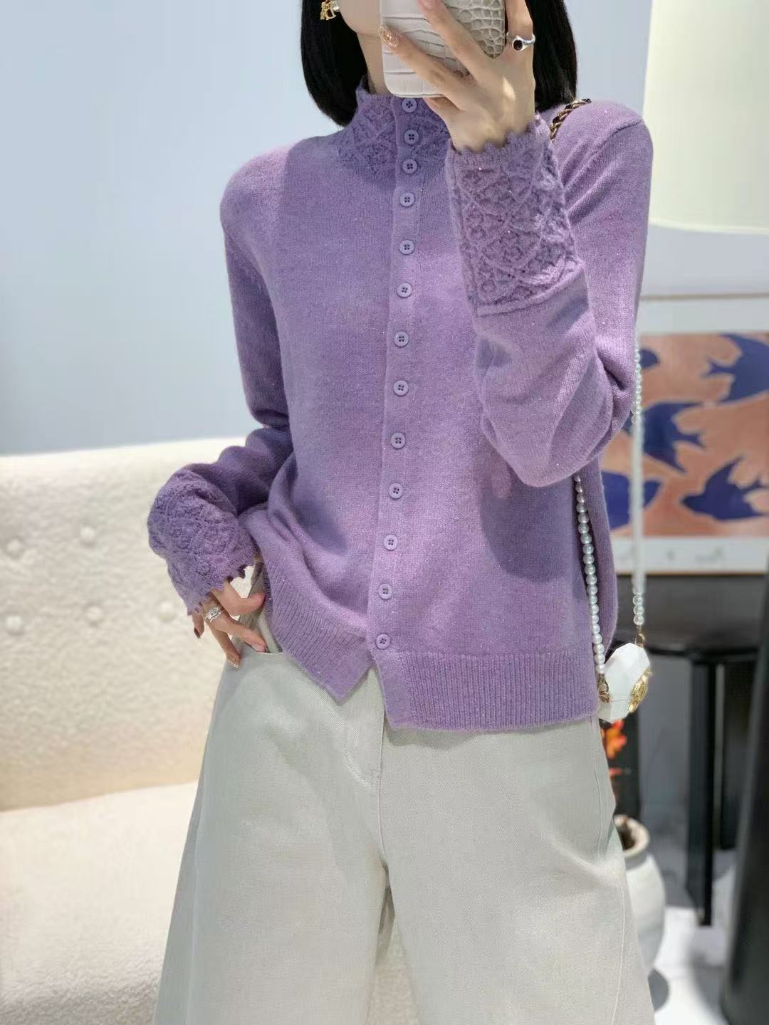 针织毛针织衫百搭长袖开衫休闲风毛衣女装女常规款