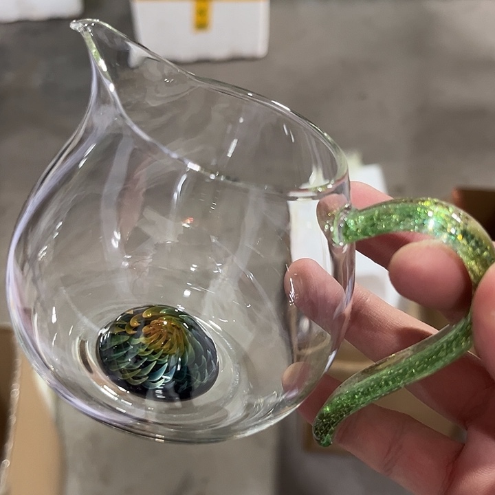 玉见 绿凤尾绿金公道杯 