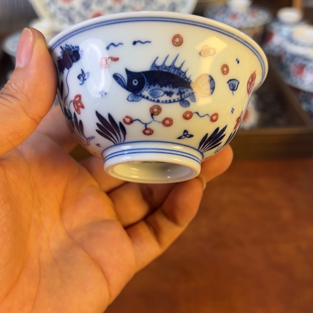 摆件景德镇茶器原矿釉里红