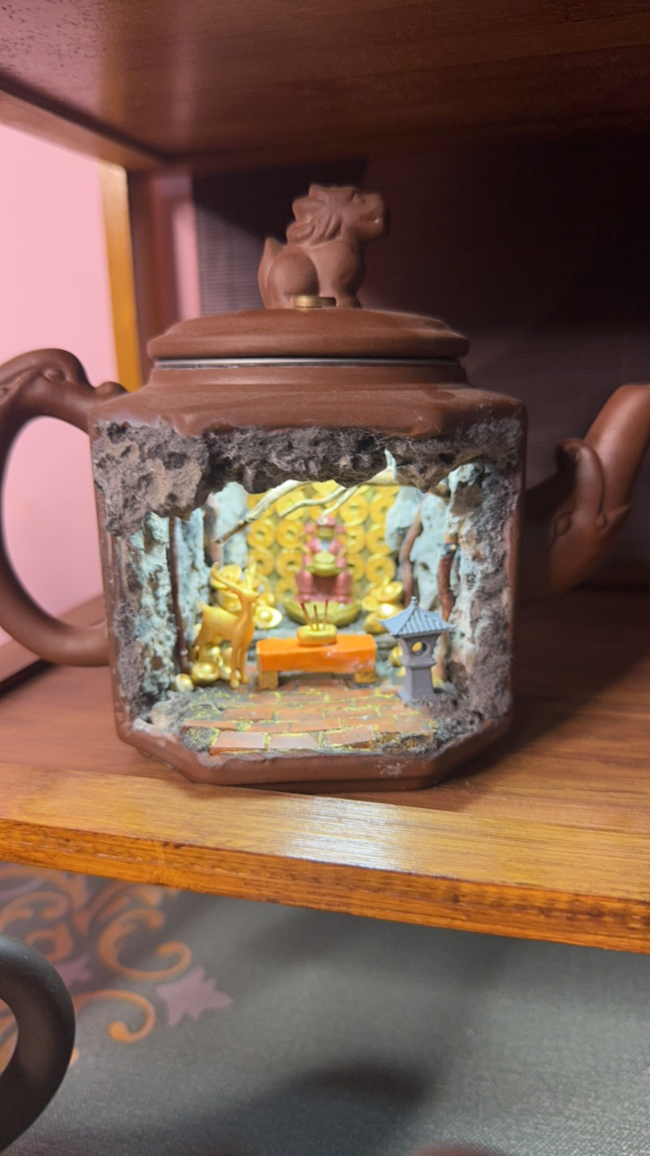 紫砂壶财神微景观