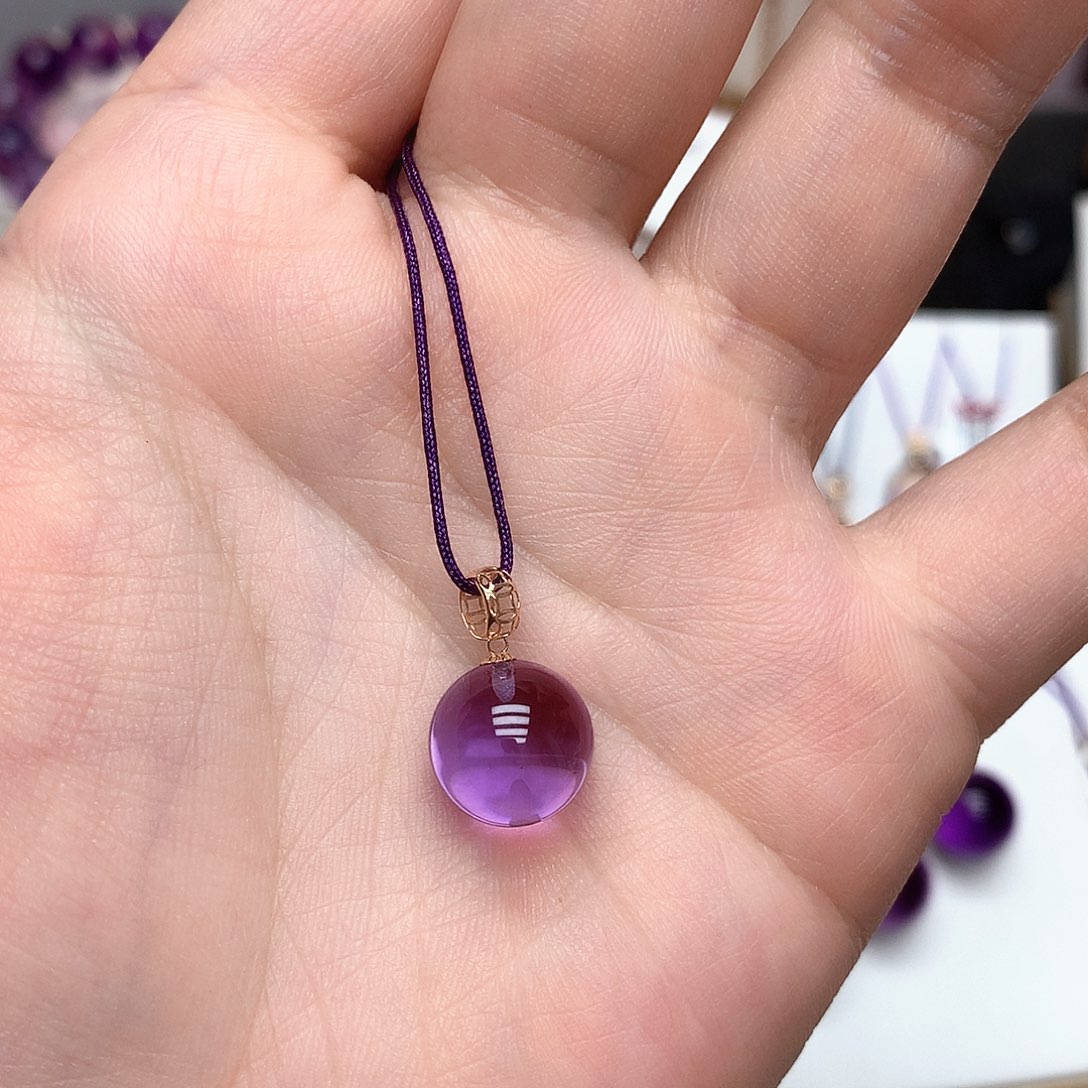 吊坠(赠链)18K金镶嵌紫晶L 