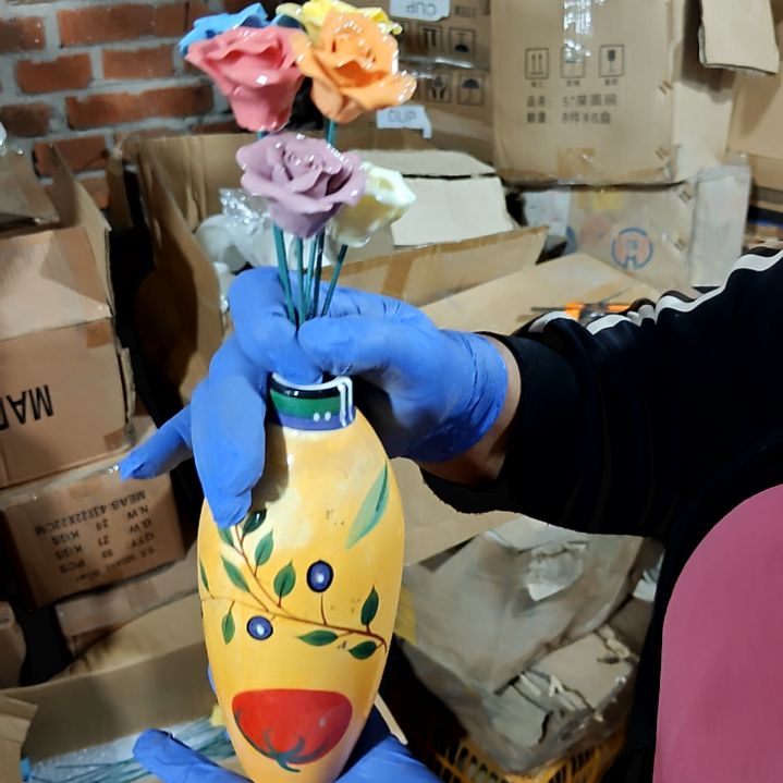 摆件陶瓷盘子碗啥都有6朵花