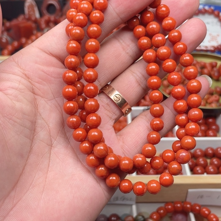 南红玛瑙未镶嵌手链