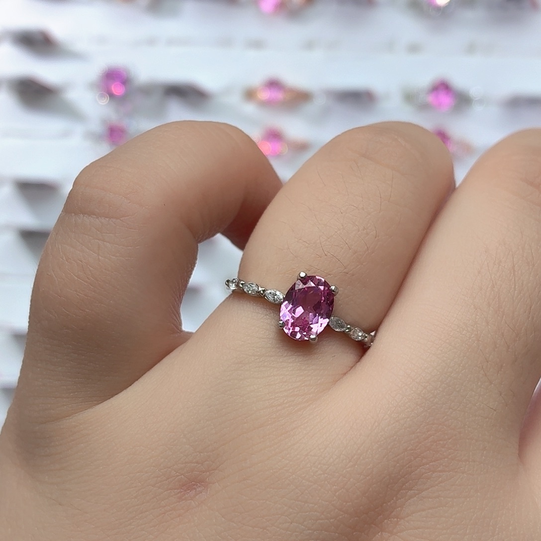 925银培育帕帕拉恰色粉蓝宝