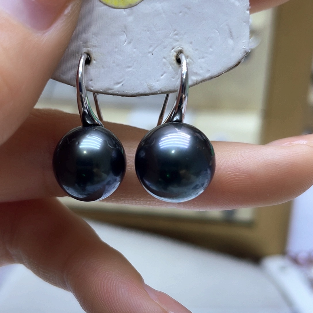 海水珍珠耳饰银S925镶嵌