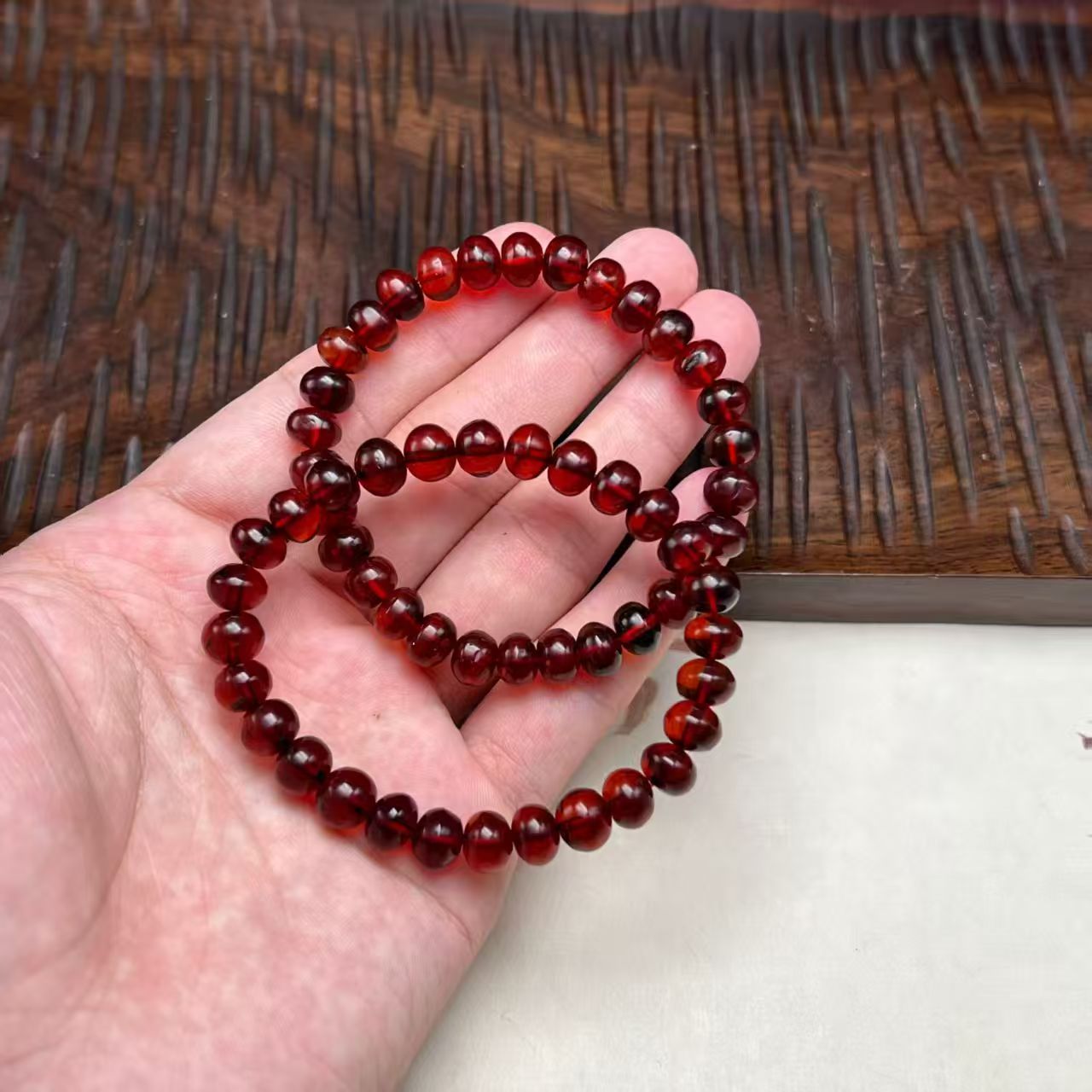 天然抚顺琥珀血珀手串-真正含有紫杉醇的琥珀B166H-158多样性发一