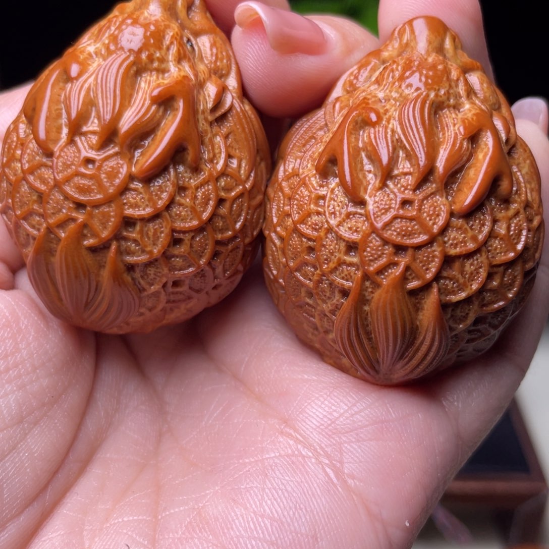 吊坠橄榄核狼**大金币龙龟手球3.5