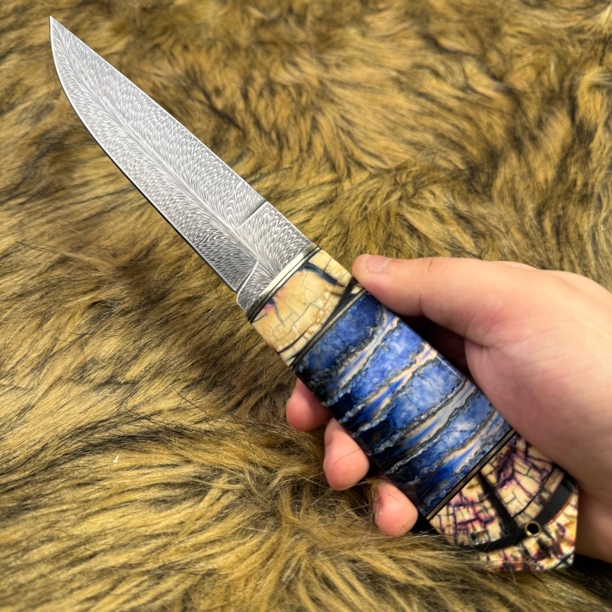 猛犸冰牙羽毛纹多功能户外手把肉刀