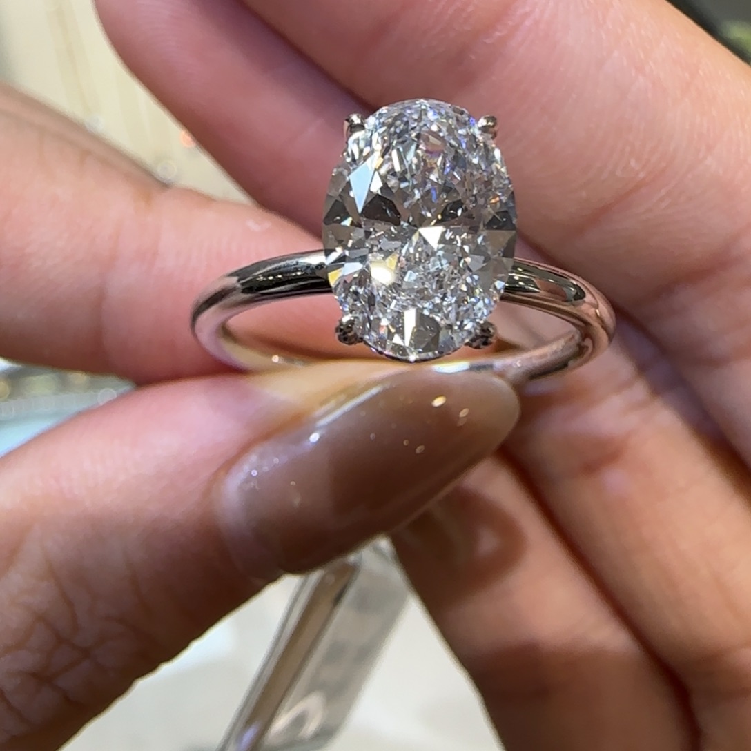 铂Pt950镶嵌实验室培育钻石铂金海莉2卡