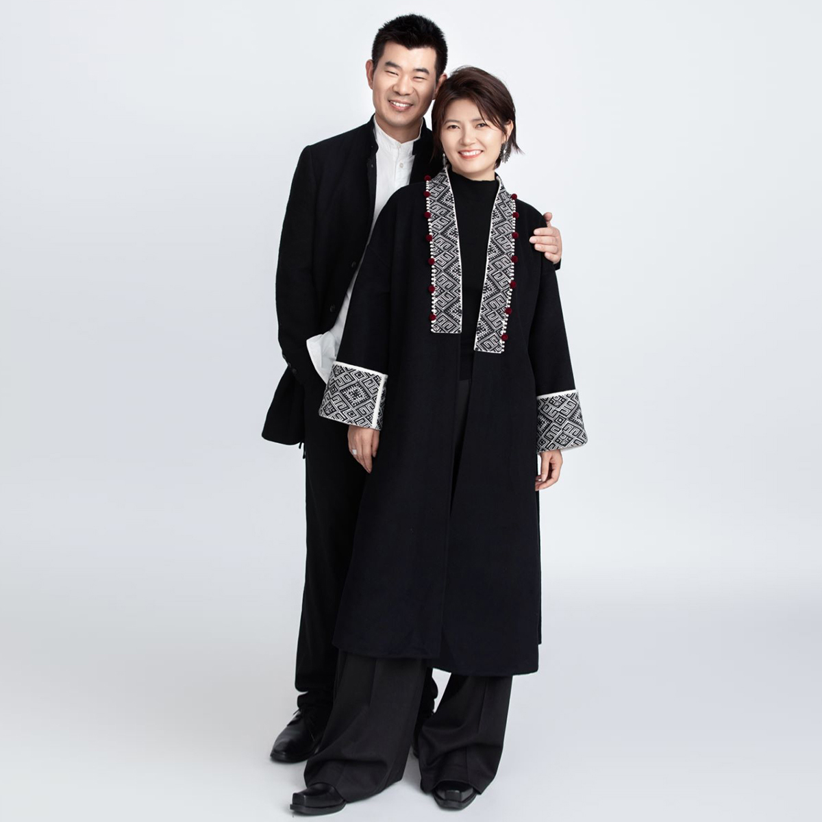 【老板娘双十二专供】国风中长款秋冬方荀双面呢大衣GDD71218