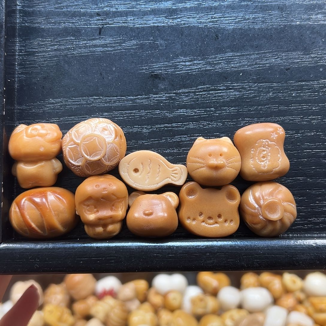 手串菩提根/象牙果瑕疵巧克力混10颗