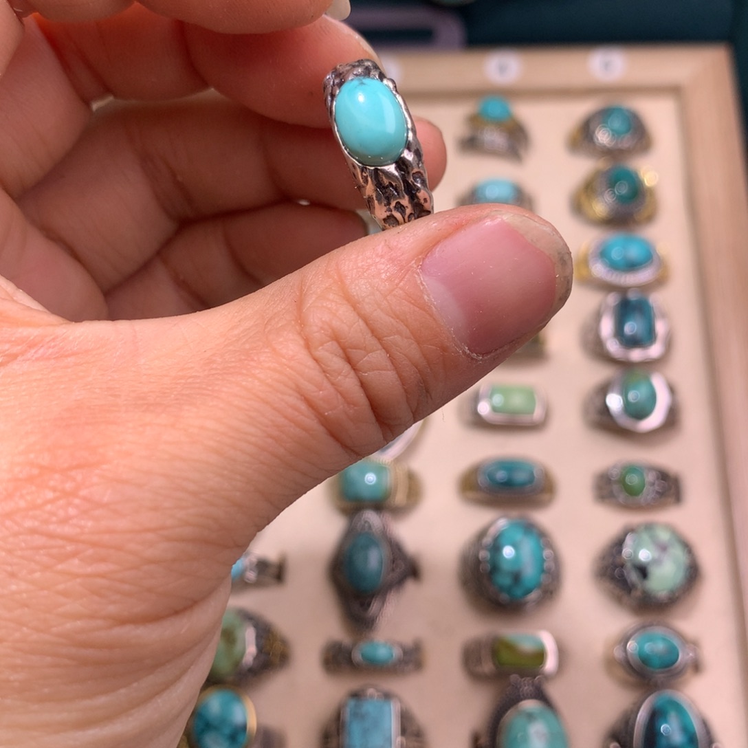 绿松石银S925镶嵌挂件