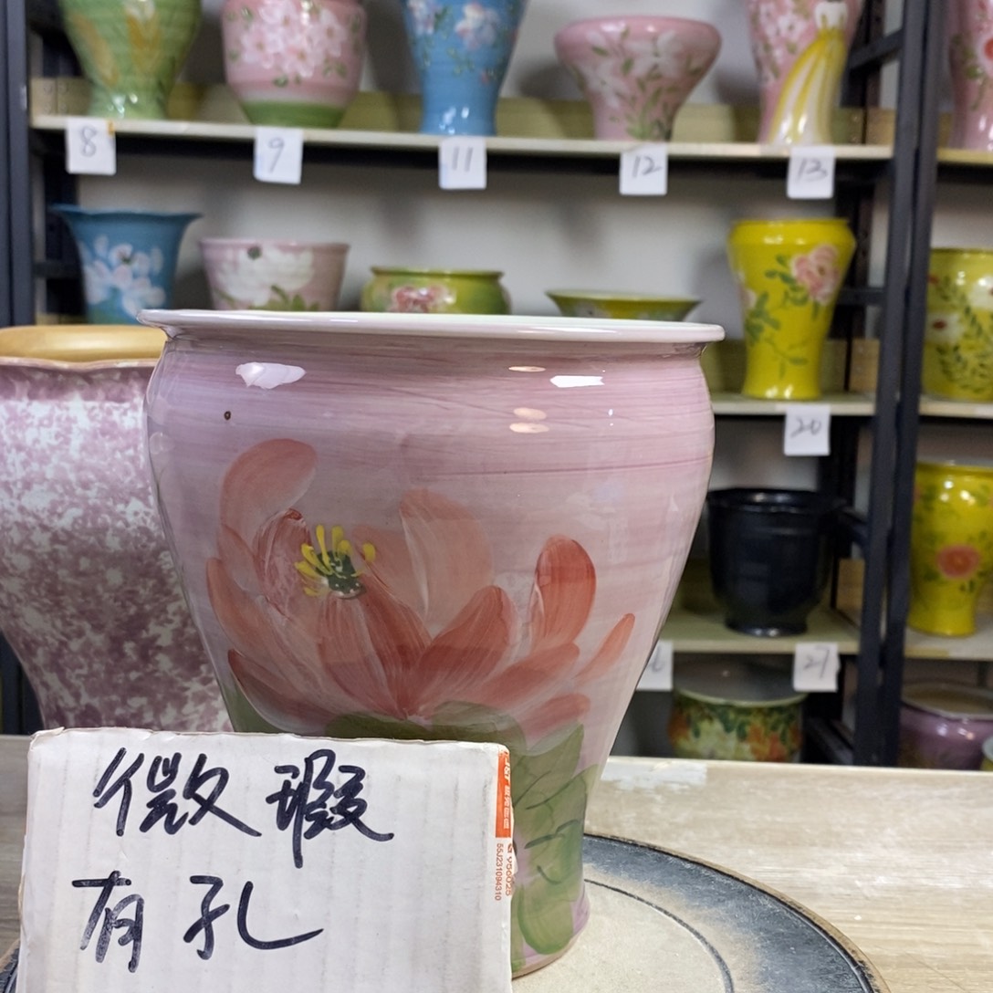 景德镇手工手绘陶瓷花盆