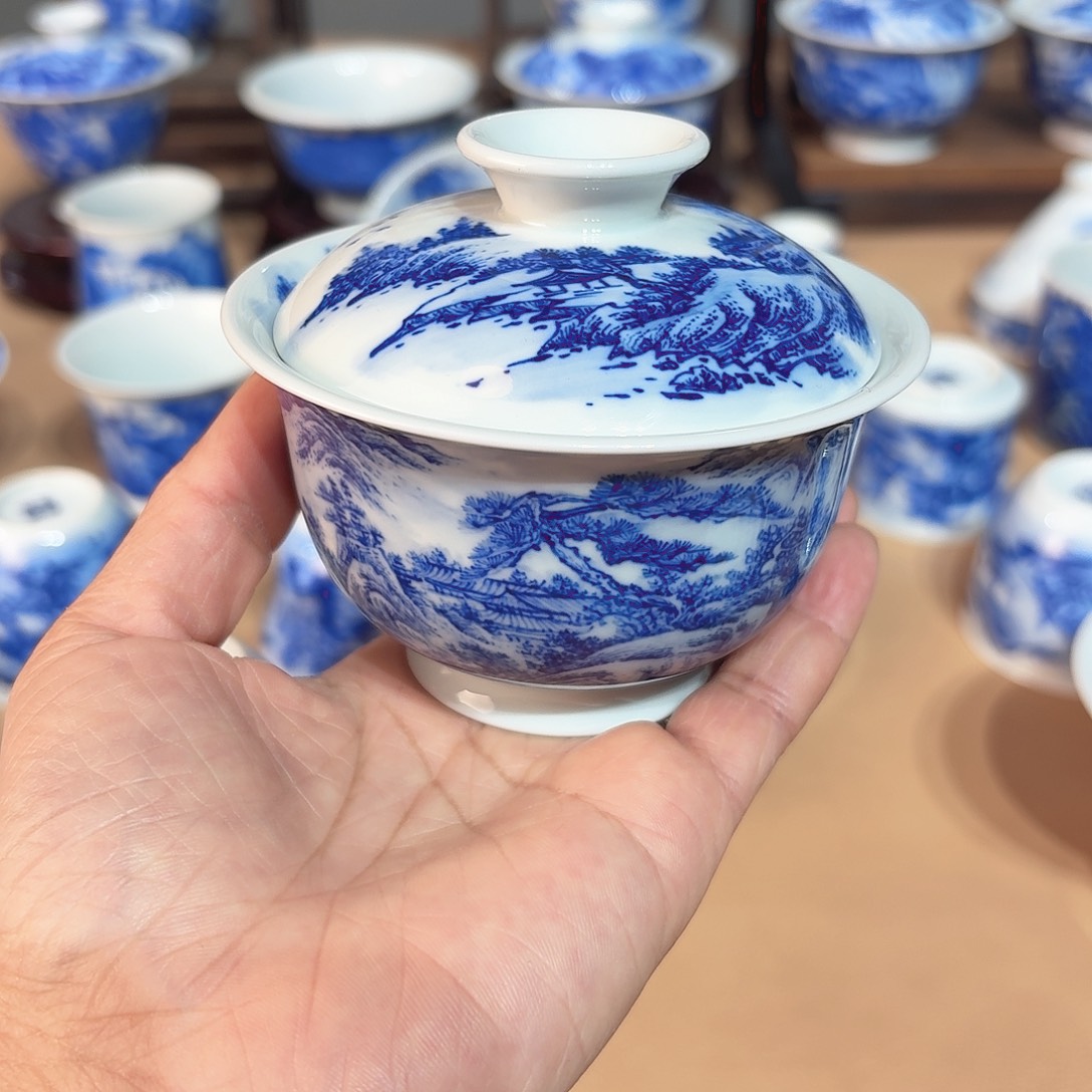 ****]景德镇纯手绘盖碗微瑕