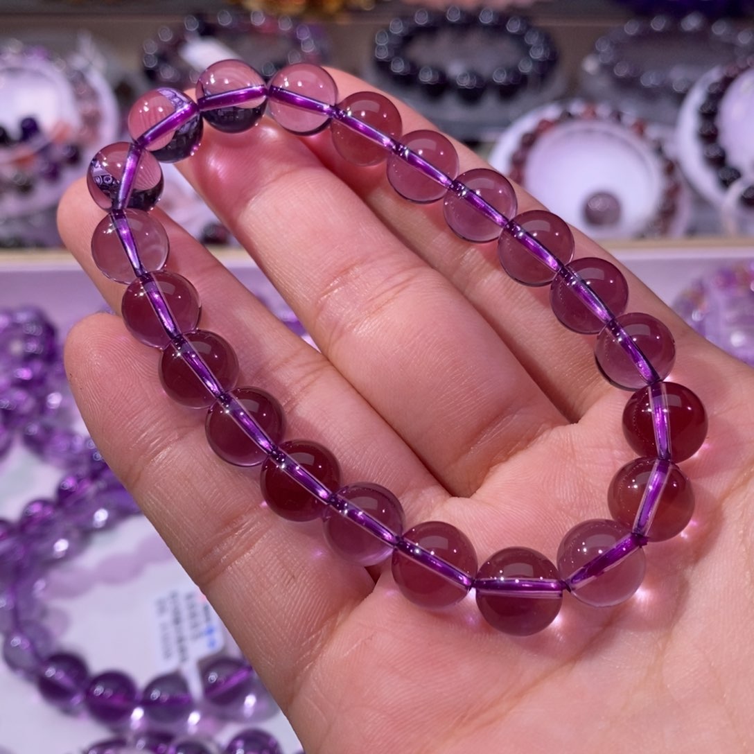 水晶手串未镶嵌紫水晶9+