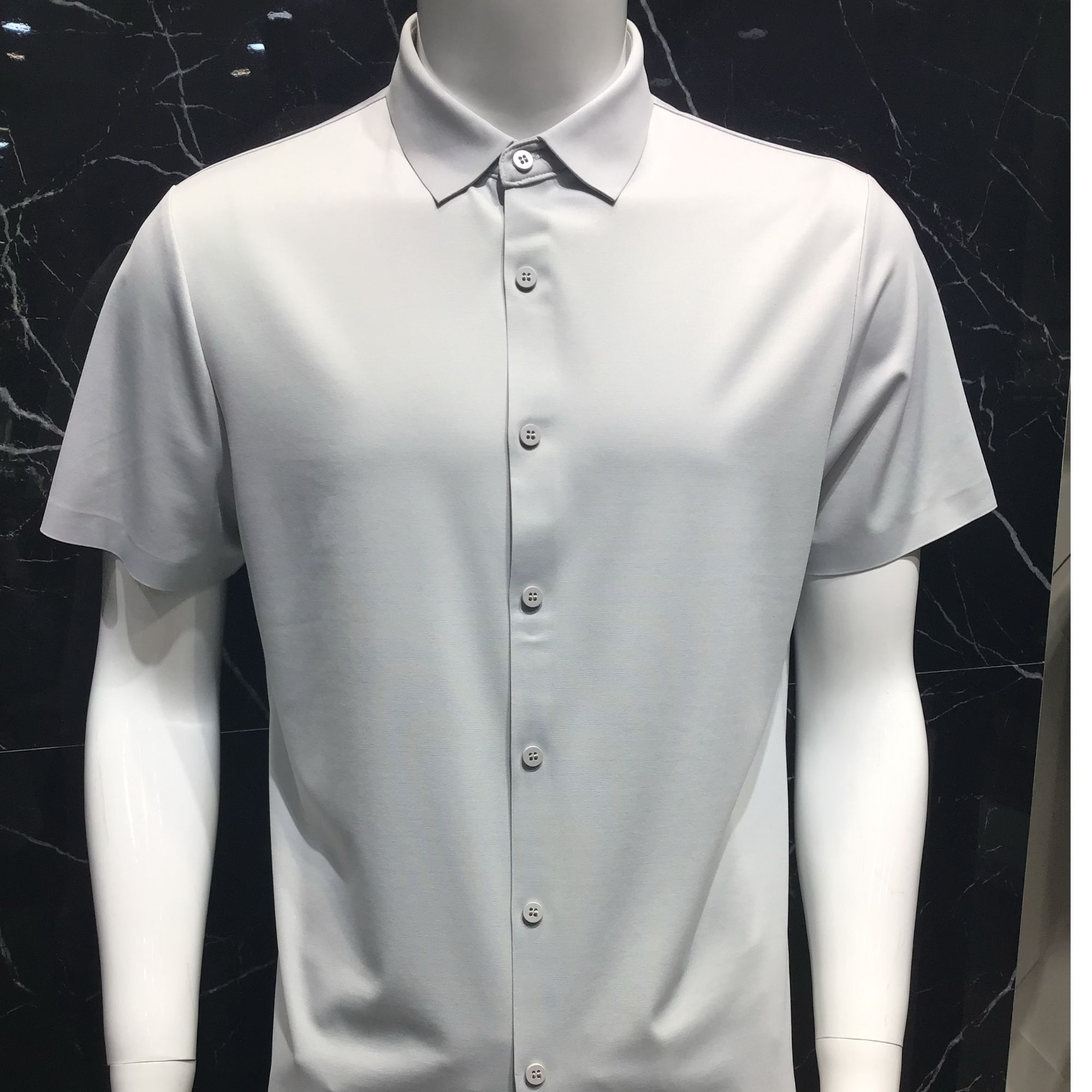 【悠悠专属】夏季新款男士短袖衬衫休闲百搭桑蚕丝衬衣 02# 黑