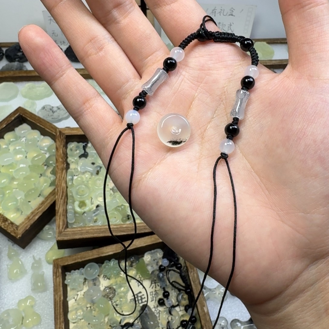 黄***子蛇纹石玉未镶嵌项链