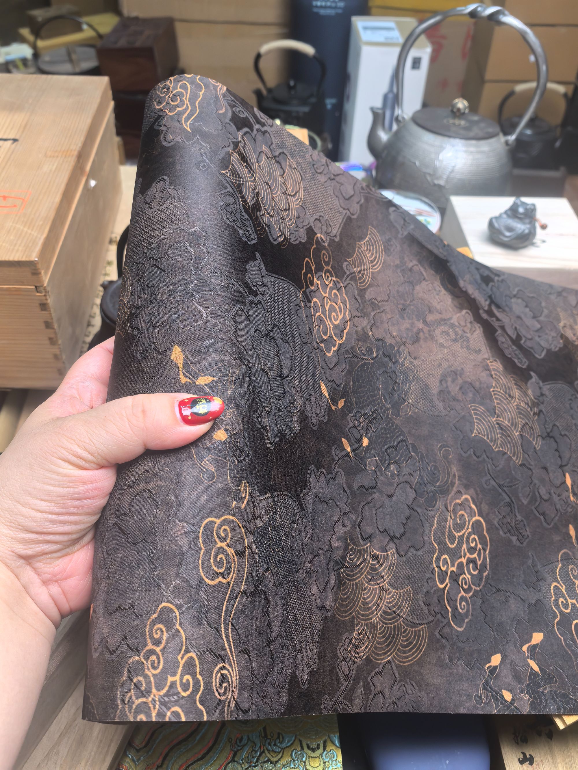 方形云纹隔热防烫双面茶席茶巾适合泡茶使用280