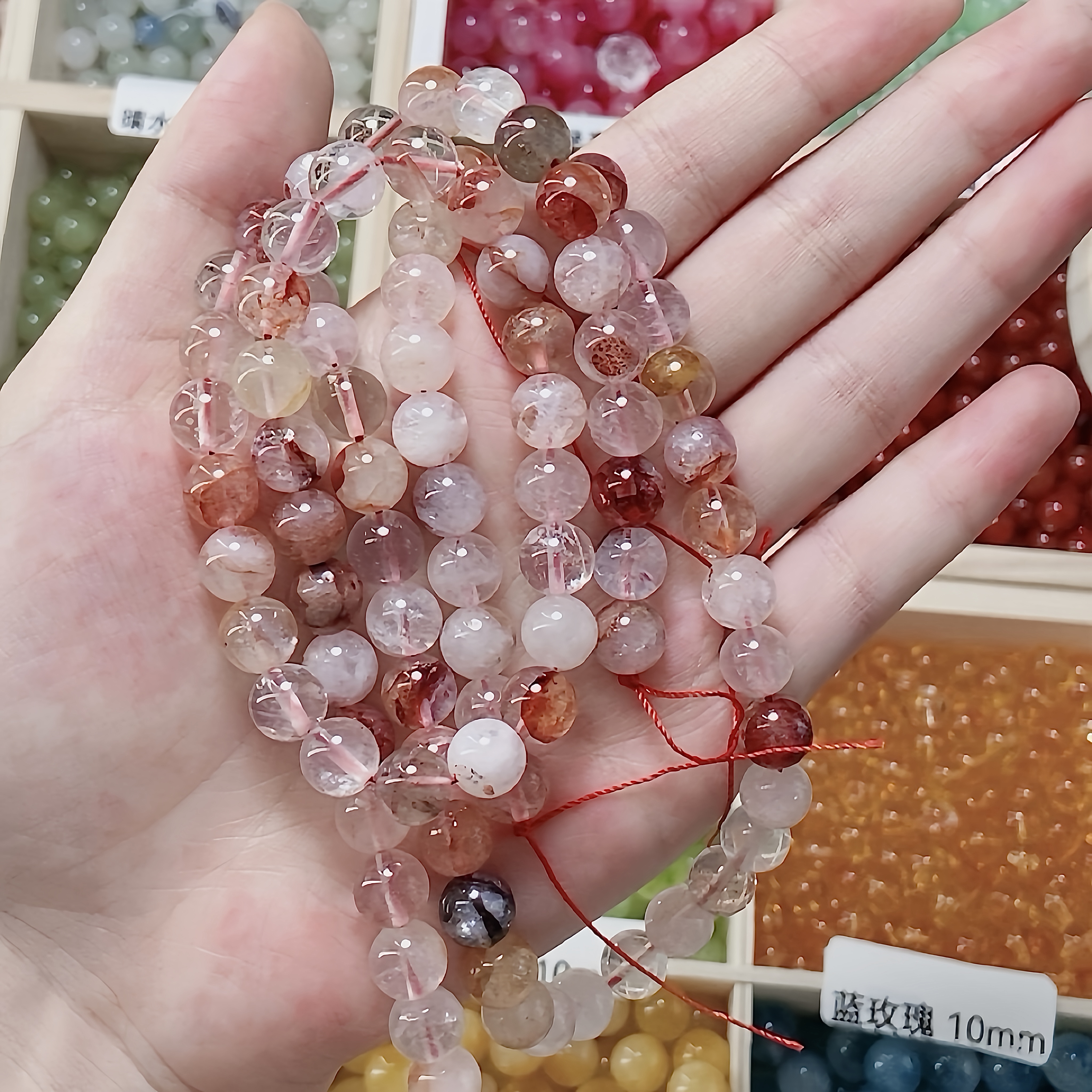 红胶花水晶diy（散珠）高品质天然石