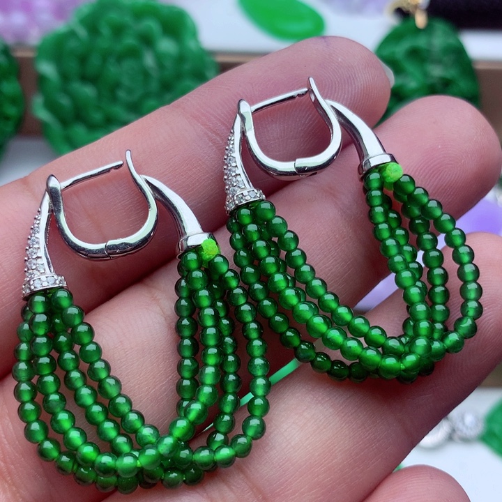 翡翠未镶嵌耳饰耳饰