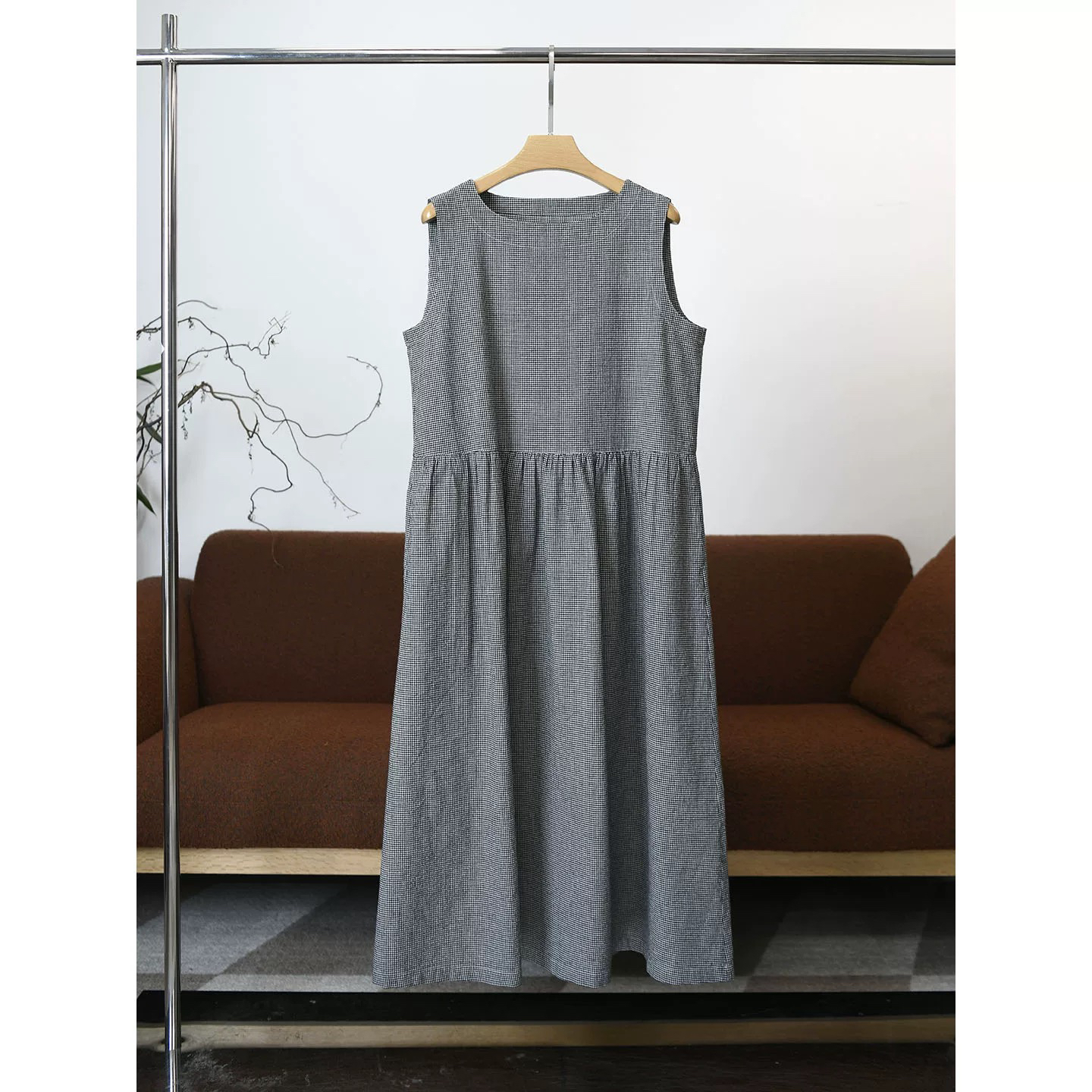 日系减龄慵懒无袖连衣裙5