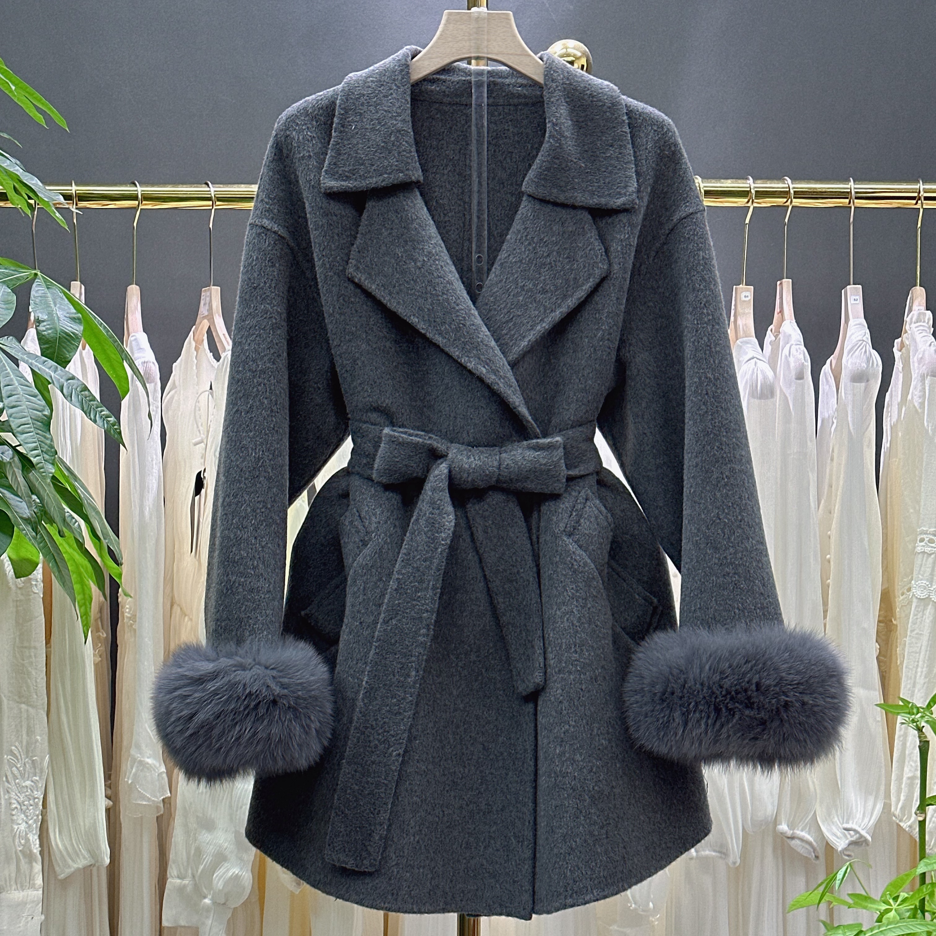【A9341】毛呢大衣外套女2025秋冬新款时尚简约百搭毛呢外套