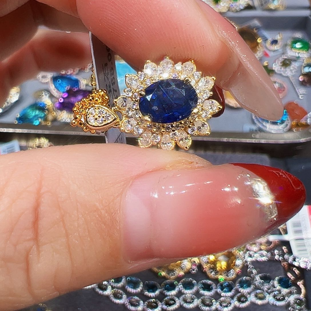 银S925镶嵌珠宝奇石蓝宝石