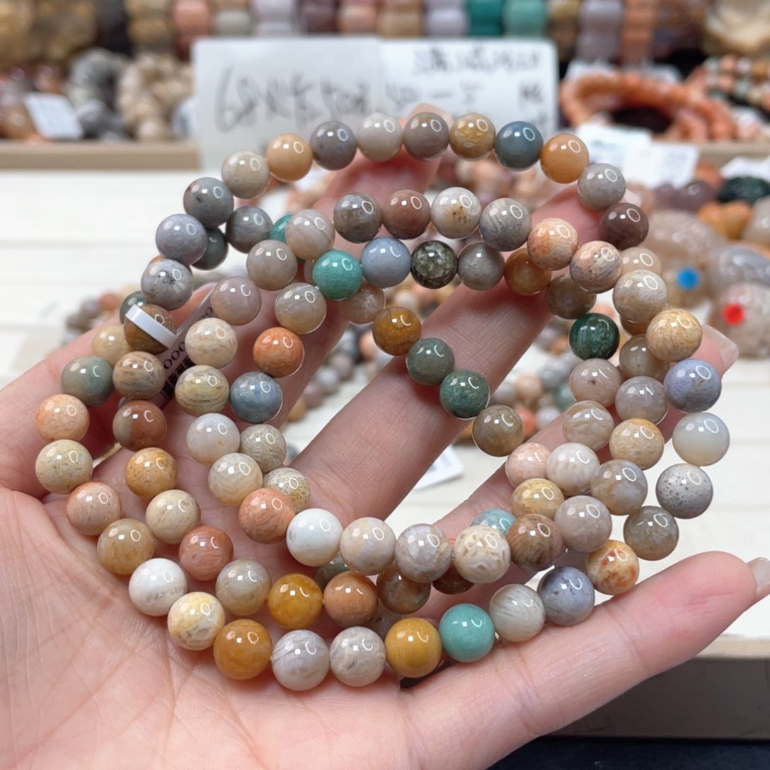 未镶嵌手链硅化玉秋*041