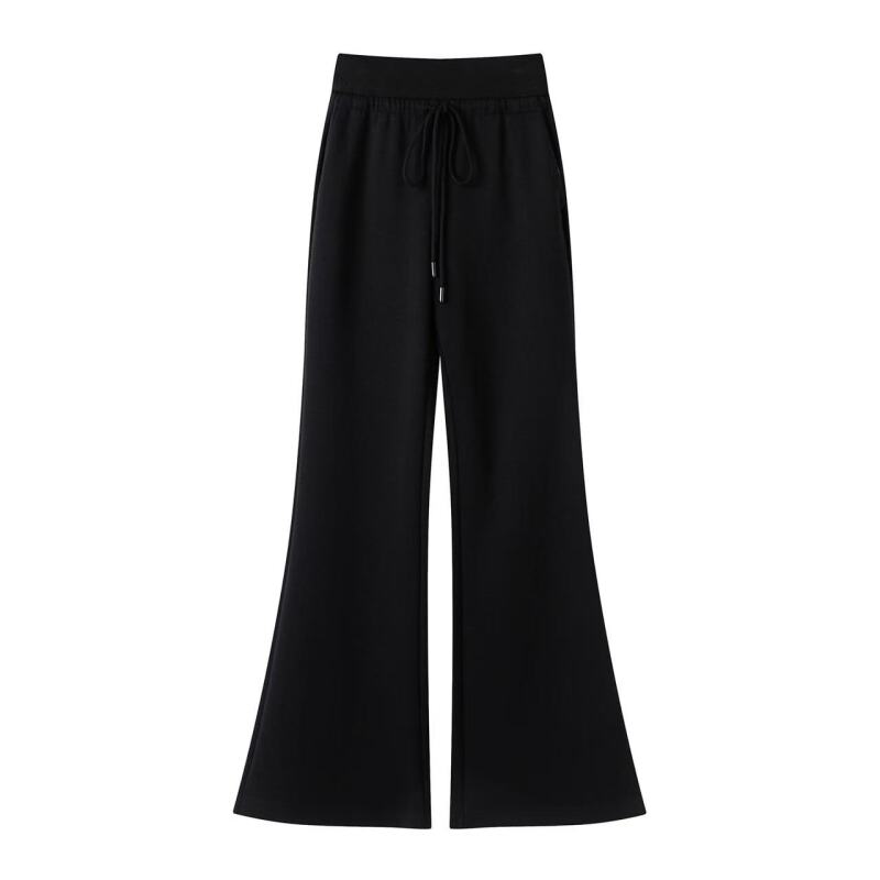 艾家2025秋新款高腰显瘦微弹力微喇休闲裤女AB873006