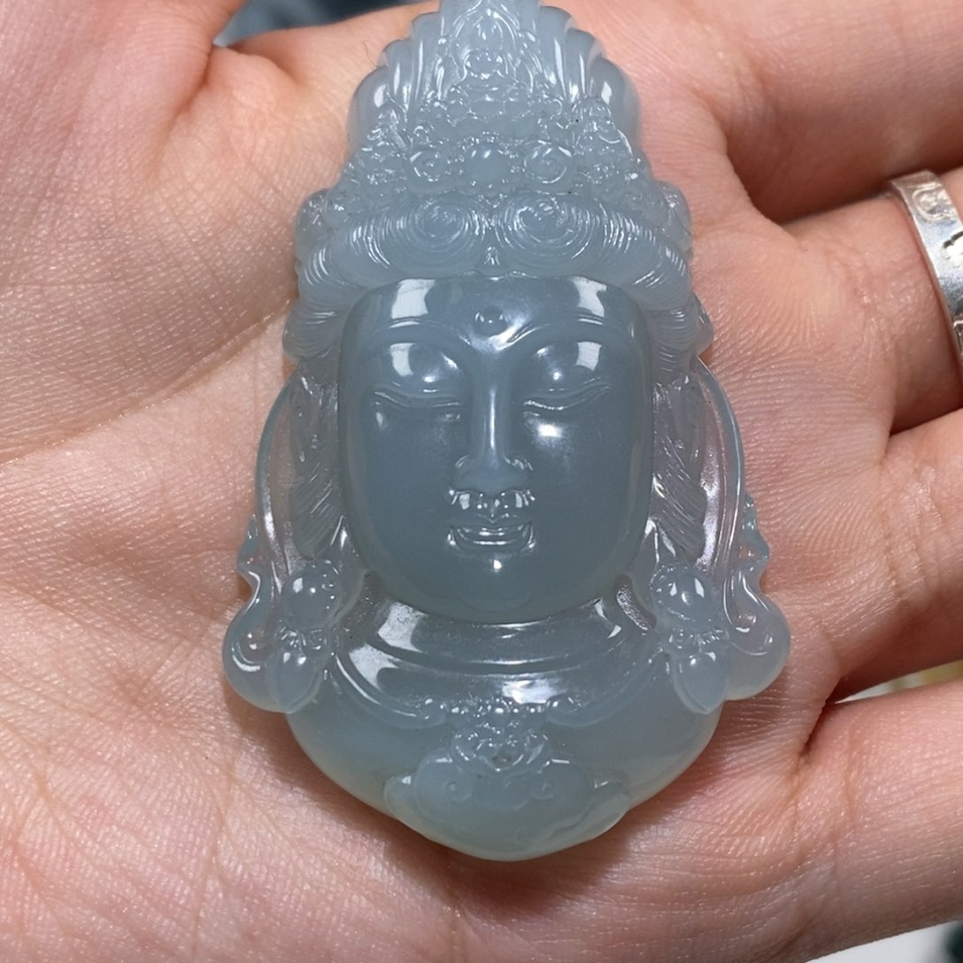 定制翡翠未镶嵌翡翠观音头