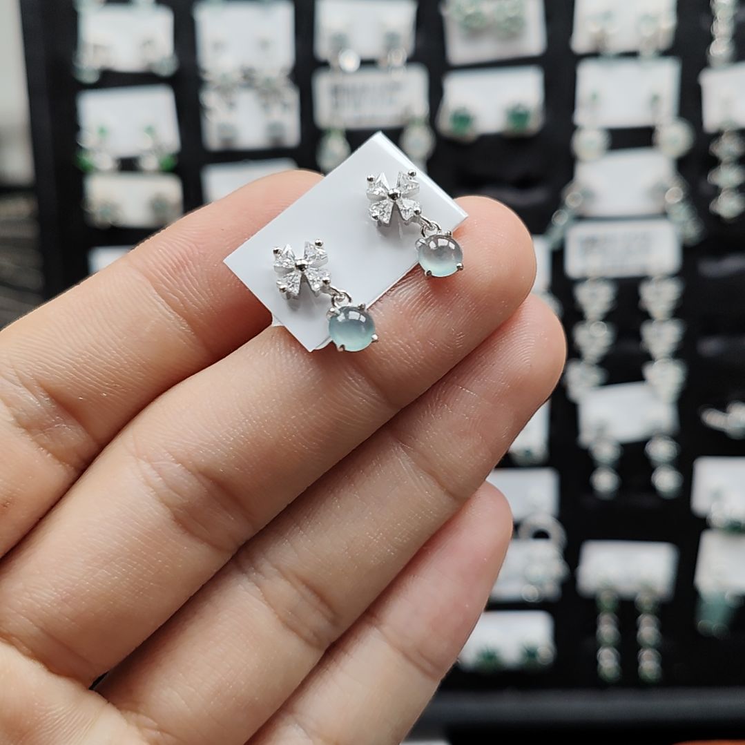 翡翠手链银S925镶嵌天然翡翠A货