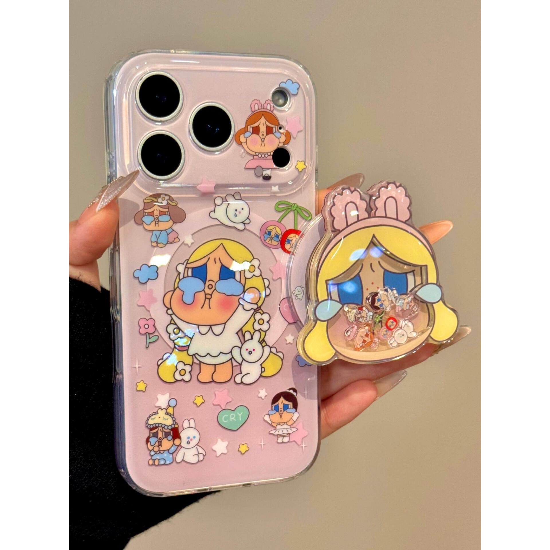 软萌可爱小哭娃磁吸支架适用苹果17promax手机壳iphone17新款15女