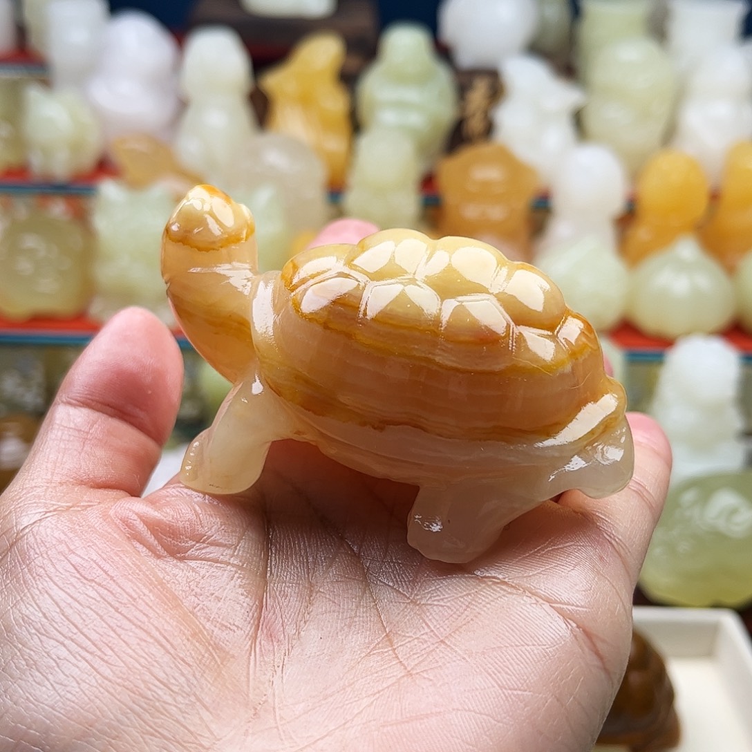 小***咪石材乌龟手把摆件