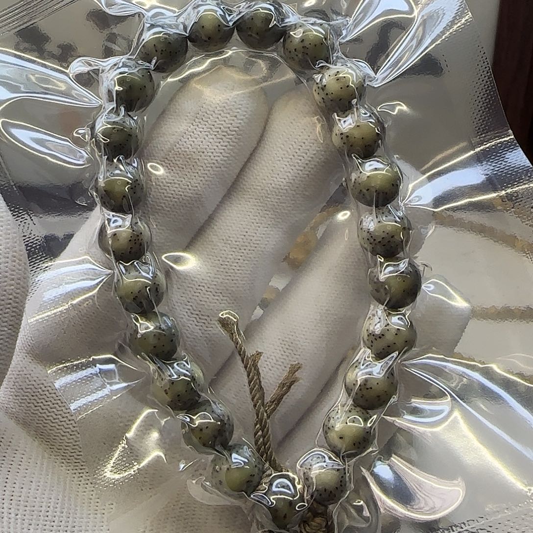 手串星月菩提卡10正圆手持侧留白满绿