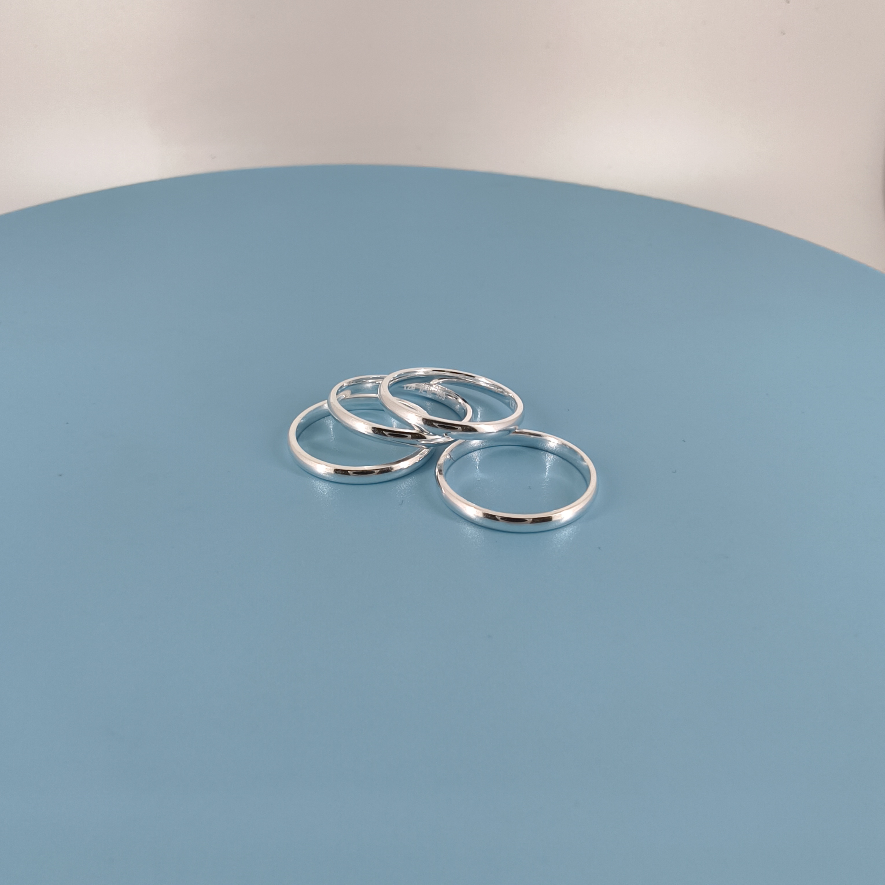 足银戒指 足银999素圈戒指  手工制作，面宽2mm，简约现代